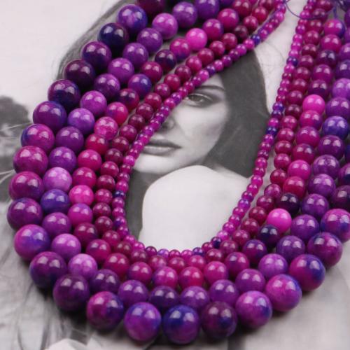 Calcédoine violette, calcédoine mauve, Rond, DIY & normes différentes pour le choix, couleurs mélangées, Vendu par brin[