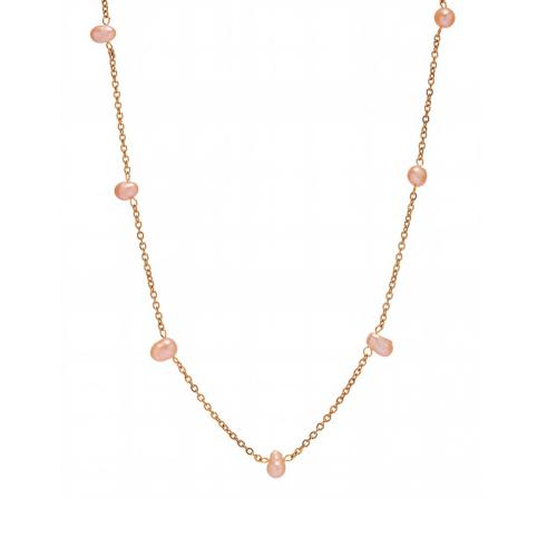 Natural Freshwater Pearl Necklace, 304 Stainless Steel, with Freshwater Pearl, gold color plated, fashion jewelry & for woman 