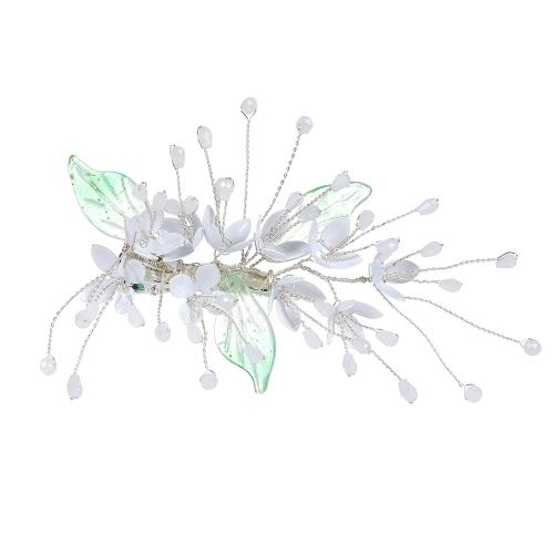 Alligator Hair Clip, Zinc Alloy, with brass wire & Crystal & Resin & Plastic, handmade, fashion jewelry & for woman, silver color 