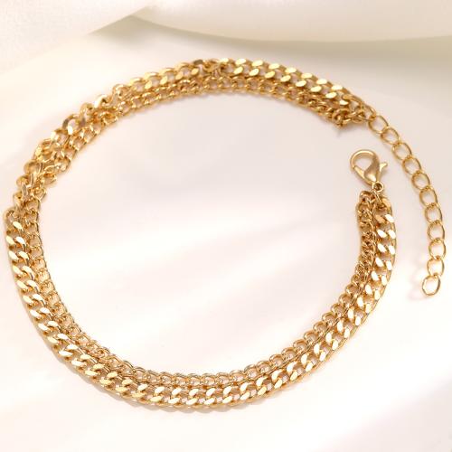 Zinc Alloy Anklet, plated, Double Layer & fashion jewelry & for man 