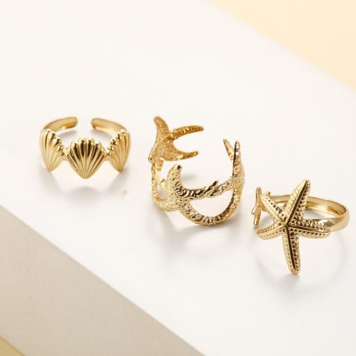 Ring Set, Zinc Alloy, plated, three pieces & fashion jewelry & for woman, golden 