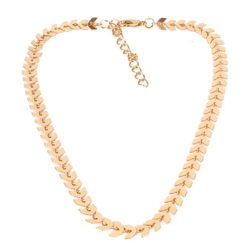Fashion Iron Necklace, plated, fashion jewelry & for woman, golden 
