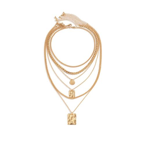Collier de mode Multi couche, fer, avec laiton, Placage, 6 pièces & bijoux de mode & pour femme, plus de couleurs à choisir, Vendu par fixé