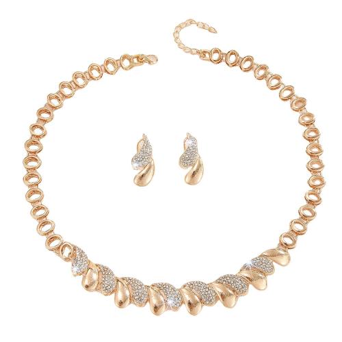 Strass Zink Legierung Schmuck Set, Zinklegierung, plattiert, Modeschmuck & für Frau & mit Strass, verkauft von setzen