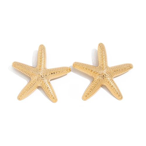 Iron Stud Earring, plated, fashion jewelry & for woman, golden 
