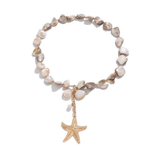ensembles de bijoux de mode en alliage zinc, alliage de zinc, avec coquille & perle de plastique, Placage, styles différents pour le choix & pour femme, plus de couleurs à choisir, Vendu par PC