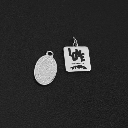 Pendentifs en acier inoxydable, Acier inoxydable 304, Placage de couleur argentée, DIY, argent, Vendu par PC