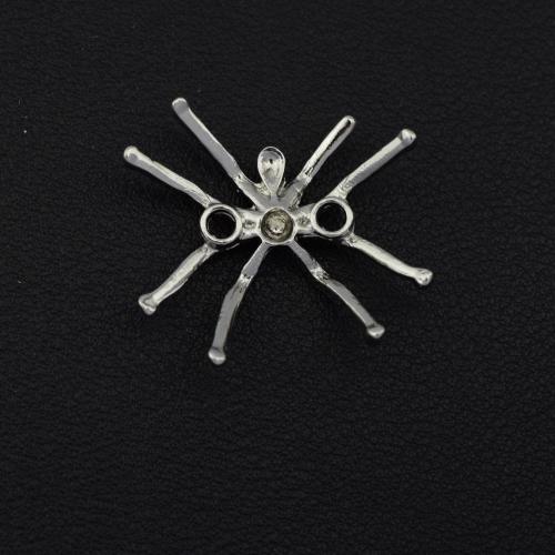 Animal Zinc Alloy Connector, Spider, silver color plated, DIY, silver color 