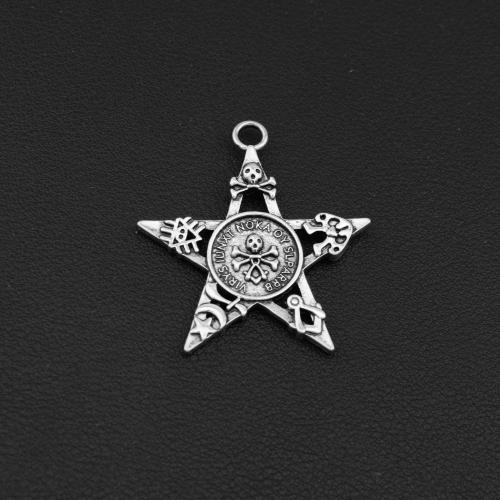 Pendentifs d'étoile en alliage zinc, alliage de zinc, Placage de couleur argentée, DIY, argent, Vendu par PC