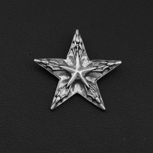 Pendentifs en titane, Acier titane, étoile, Placage de couleur argentée, DIY, argent, Vendu par PC