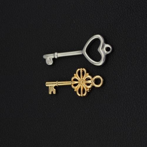 Stainless Steel Key Pendants, 304 Stainless Steel, plated, DIY 
