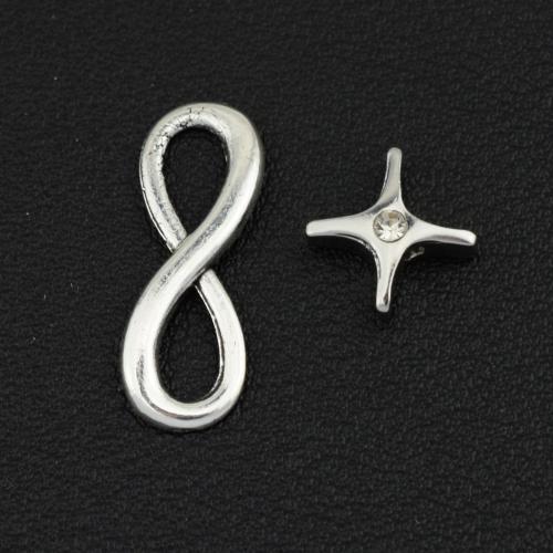 Pendentifs en acier inoxydable, Acier inoxydable 304, Placage de couleur argentée, DIY & avec strass, argent, Vendu par PC