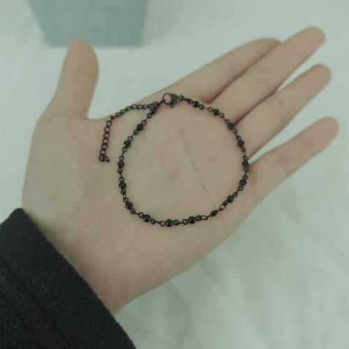 Bracelets en acier inoxydable, Acier inoxydable 304, Placage de couleur d'or, bijoux de mode, noire, Vendu par PC