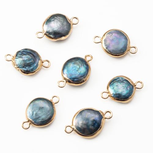 Connecteur d'accessoirs en laiton, perle d'eau douce cultivée, avec laiton, pièce de monnaie, Plaqué de couleur de cuivre antique, DIY & boucle de 1/1 Vendu par PC[
