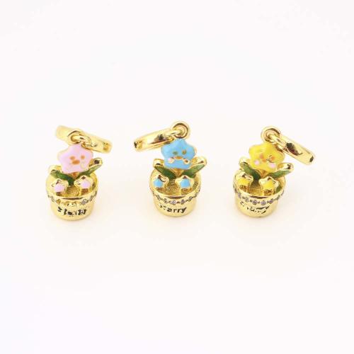 Enamel Brass Pendants, Round, DIY 