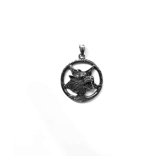 Pendentifs en titane, Acier titane, loup, poli, Vintage & DIY & creux, couleur originale, pendant length 30-40mm, Vendu par PC