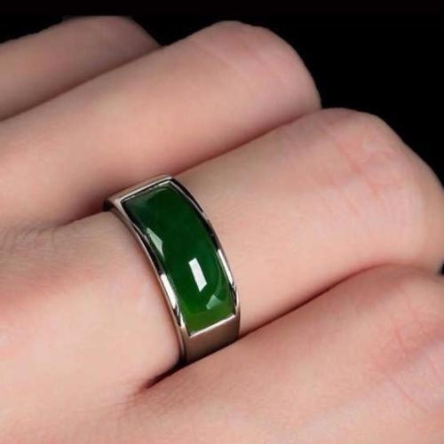 laiton Cuff Bague, avec Hetian Jade, bijoux de mode & pour femme Vendu par PC[