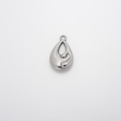 ステンレス鋼中空ペンダント, 304ステンレススチール, 水滴, DIY & くり抜き, オリジナルカラー 穴:約 1.5mm, 売り手 パソコン