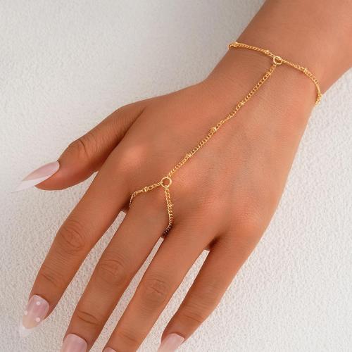 Braut Armband- Ring, Messing, mit Eisen, plattiert, Modeschmuck & für Frau, goldfarben, verkauft von PC