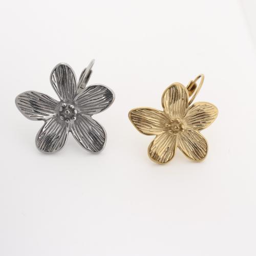 ステンレス　ダングル ピアス, 304ステンレススチール, 花形, 真空イオンプレーティング, ファッションジュエリー & 女性用, 無色 売り手 パソコン