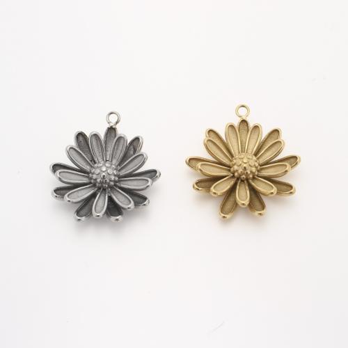 Inoxydable acier Pendentif Fleur, Acier inoxydable 304, Placage ionique sous vide, DIY, plus de couleurs à choisir Diamètre inté Environ 1.5mm, Vendu par PC
