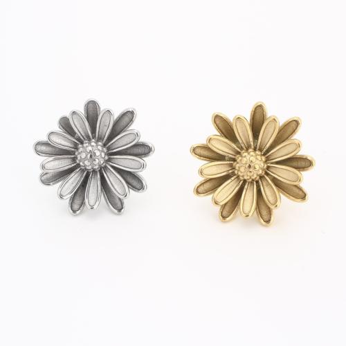 Серьги из нержавеющей стали, Нержавеющая сталь 304, Форма цветка, вакуумное ионное покрытие, ювелирные изделия моды & Женский, Много цветов для выбора продается PC