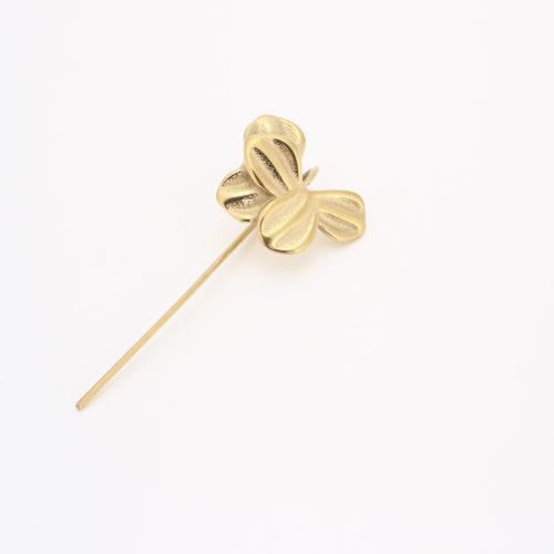 Серьги из нержавеющей стали, Нержавеющая сталь 304, бабочка, вакуумное ионное покрытие, ювелирные изделия моды & Женский, Золотой продается PC