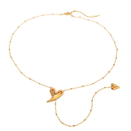 Collar de Acero Inoxidable, acero inoxidable 304, 18K chapado en oro, Joyería & para mujer, Vendido por UD