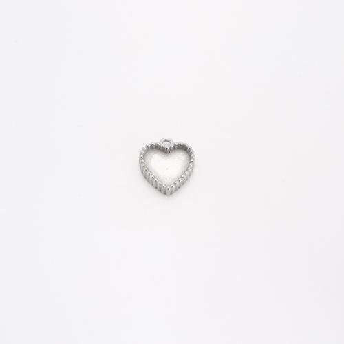 pendentifs de cœur en inox , Acier inoxydable 304, coeur, DIY, couleur originale Vendu par PC