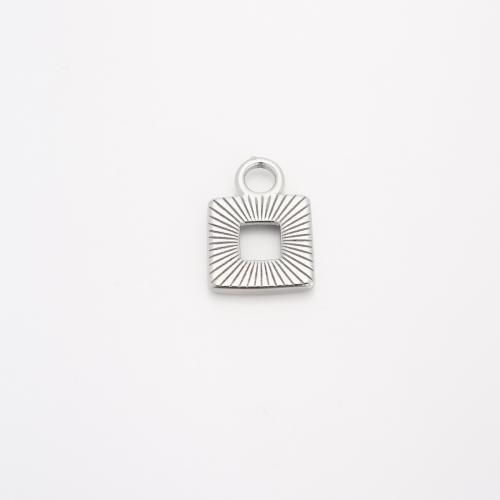 Pendentifs en acier inoxydable, Acier inoxydable 304, rectangle, DIY & creux, couleur originale Vendu par PC