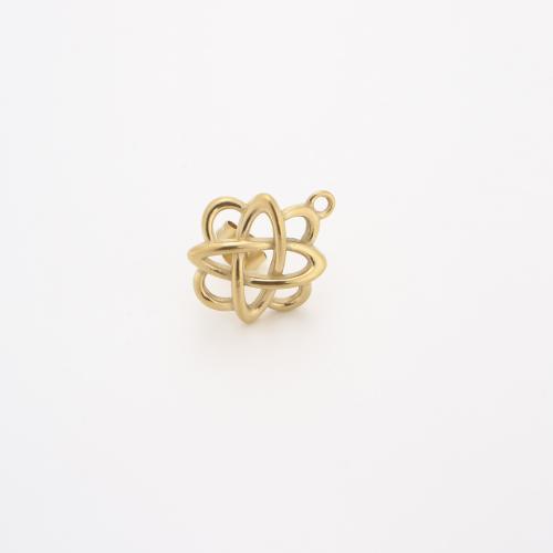 Stainless Steel Earring Stud Component, 304 Stainless Steel, Vacuum Ion Plating, DIY & hollow, golden 