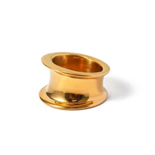 Bague en acier inoxydable, Acier inoxydable 304, Plaqué or 18K, bijoux de mode & normes différentes pour le choix & pour femme, Vendu par PC
