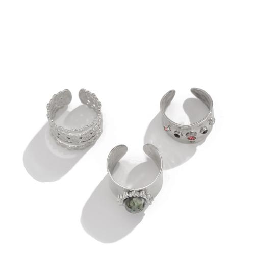 Zink-Legierung Ring Set, Zinklegierung, mit Synthetischer Edelstein, plattiert, Modeschmuck & für Frau & mit Strass, keine, verkauft von setzen