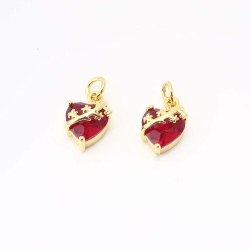 Cubic Zirconia Micro Pave Brass Pendant, gold color plated, DIY & micro pave cubic zirconia 