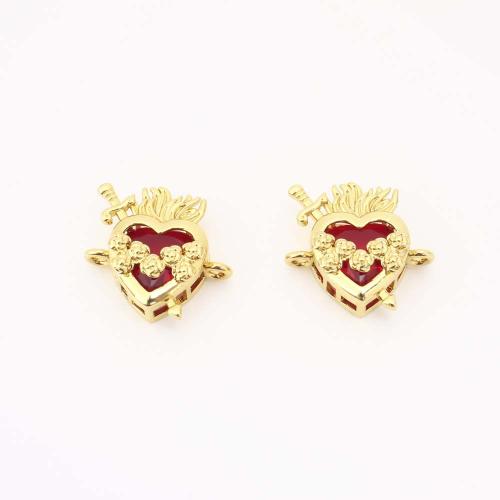 Cubic Zirconia Micro Pave Brass Pendant, gold color plated, DIY & micro pave cubic zirconia 