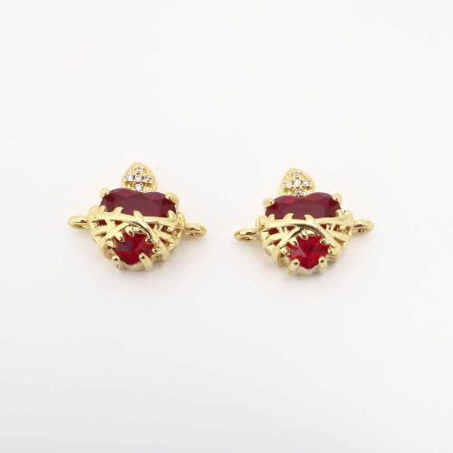 Cubic Zirconia Micro Pave Brass Pendant, gold color plated, DIY & micro pave cubic zirconia 