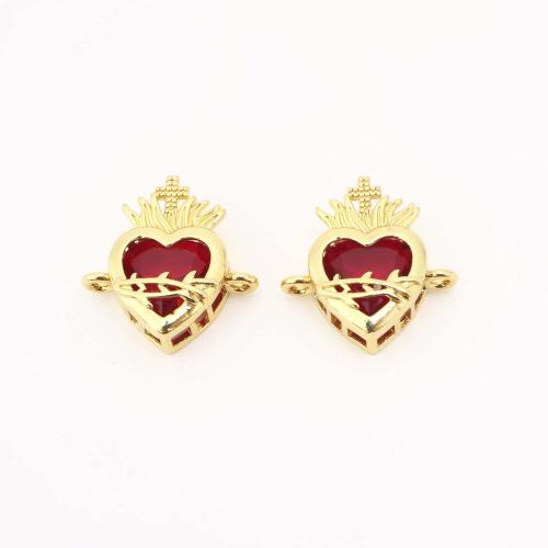Cubic Zirconia Micro Pave Brass Pendant, gold color plated, DIY & micro pave cubic zirconia 