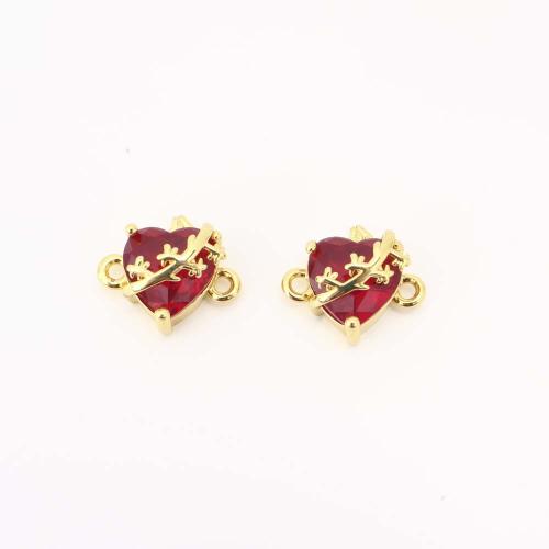Cubic Zirconia Micro Pave Brass Pendant, gold color plated, DIY & micro pave cubic zirconia 