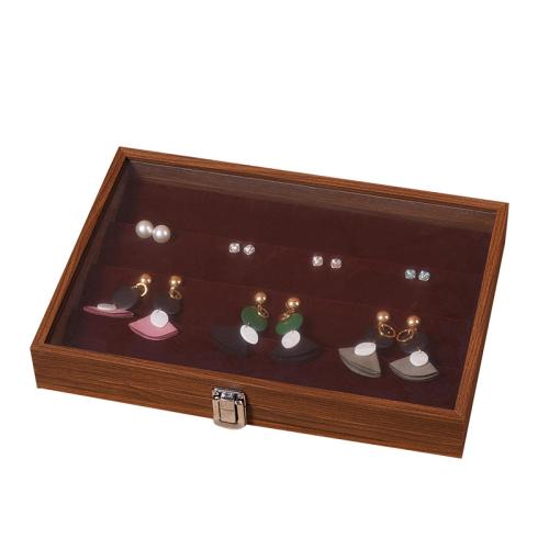 Baumwollsamt Schmuckset Kasten, PU Leder, mit Nussbaumholz, nachhaltiges & verschiedene Stile für Wahl, verkauft von PC[