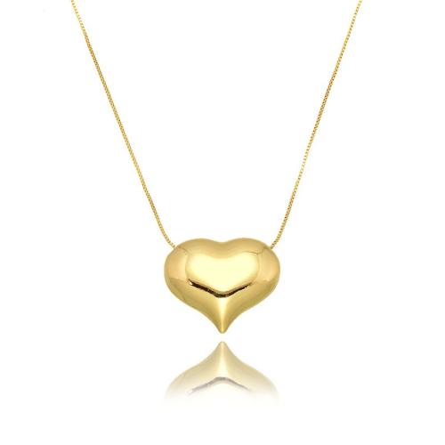 Collier en laiton fait à la main, coeur, Placage, bijoux de mode & pour femme, plus de couleurs à choisir, Vendu par PC