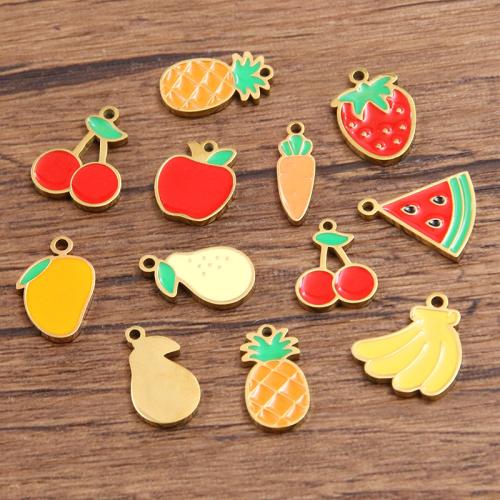 Pendentifs en acier inoxydable, Acier inoxydable 304, Placage de couleur d'or, DIY & émail, plus de couleurs à choisir Vendu par sac