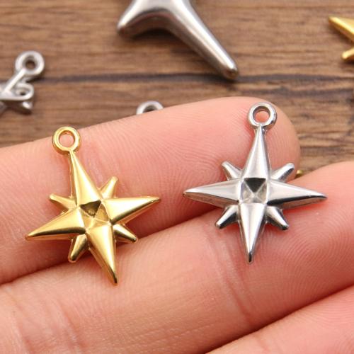 Stainless Steel Star Pendant, 304 Stainless Steel, plated, DIY 