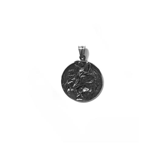 Pendentifs en titane, Acier titane, loup, Vintage & DIY, couleur originale, pendant length 30-40mm, Vendu par PC