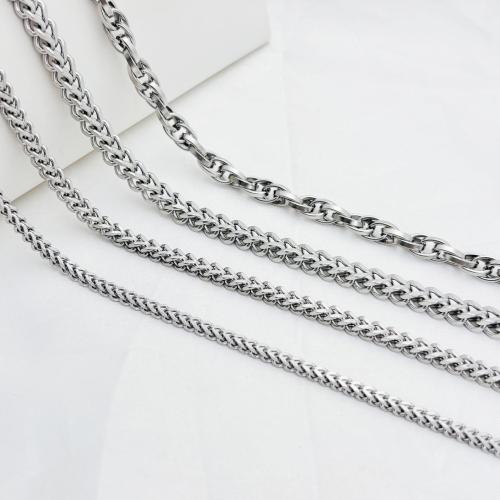 Stainless Steel Chain Jewelry, 304 Stainless Steel, DIY original color 