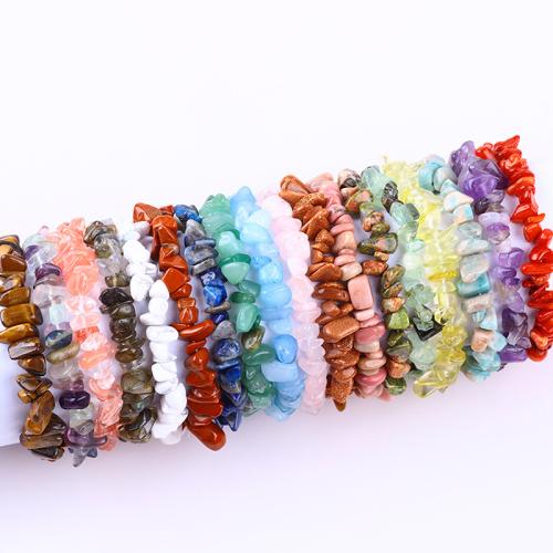 Gravier naturel bracelet, avec fil élastique, Irrégulière, fait à la main, différents matériaux pour le choix & unisexe, grade A, Diamètre inté Environ 85mm, Vendu par PC