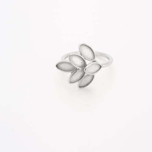 Bague en acier inoxydable, Acier inoxydable 304, feuille, bijoux de mode & pour femme, couleur originale Diamètre inté Environ 17mm, Vendu par PC