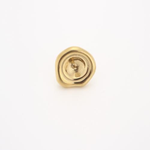 Stainless Steel Earring Stud Component, 304 Stainless Steel, Vacuum Ion Plating, DIY, golden Inner diameter of the pearl tray :10mm. 