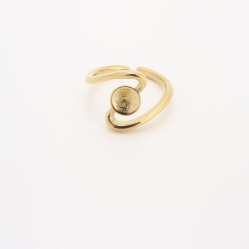 accessoire de bague en acier inoxydable, Acier inoxydable 304, Placage ionique sous vide, DIY, doré Inner diameter of the pearl tray :7mm., Diamètre inté Environ 17mm, Vendu par PC