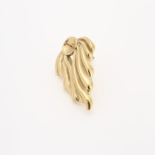 Stainless Steel Earring Stud Component, 304 Stainless Steel, Vacuum Ion Plating, DIY, golden ;Inner diameter of the pearl tray :6mm. 