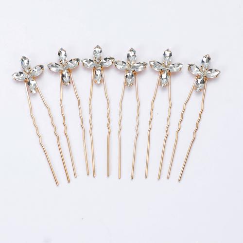 Bâton de cheveux, alliage de zinc, avec strass, fait à la main, bijoux de mode & pour femme, plus de couleurs à choisir Vendu par PC